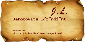Jakobovits Lóránt névjegykártya